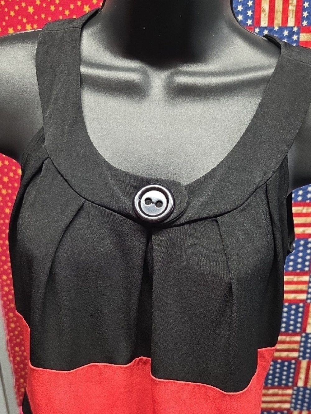 **Enfocus Studio Black Tunic with Red & Pink Colorblock Accents** - Picture 2 of 5